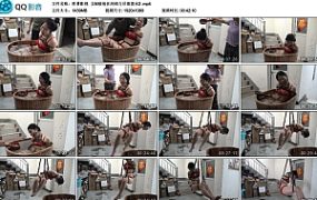 【胜景影视】女M被泡在浴桶与吊着泼水2