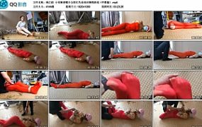 【绳之韵】小呆棒球帽少女的红色连体丝捆绑游戏（序幕篇）