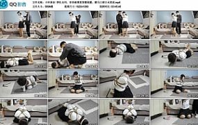 【子衿原创】挣扎无用，菲菲被绑架直臂放置，驷马口球口水直流