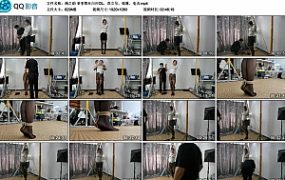 【绳之韵】菲菲黑丝白衫OL，直立吊、强震、电击