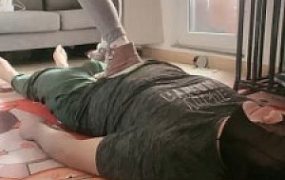 【桃子老师】帆布鞋棉袜全体重踩踏