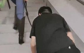 【美帝】御姐楼道遛狗