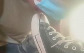 【莜莜】帆布鞋超臭棉袜羞辱狗