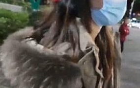 【梵高】黑色打底裤短靴路人踩踏