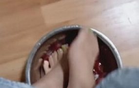 【罗宾】高帮帆布鞋棉袜裸足羞辱