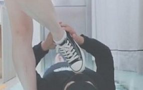 【灵竹】帆布鞋踩脖子-舔帆布鞋