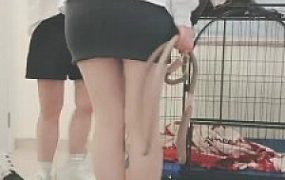 套路直播视频【安静大大】新年第一调虐圈养奴【双视角版】