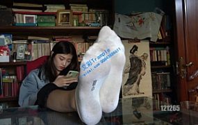 【推荐】女神原味棉袜美足POV调教