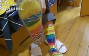 【橘子粥】极限挑战！透明鞋加彩虹袜的连续踏步跳踩