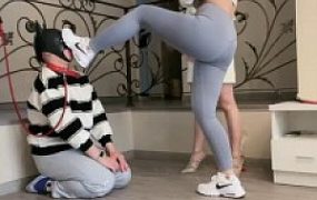 套路直播视频【礼礼大人】驯化-k9喂食极度犬化羞辱【双视角版】