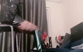 套路直播视频【靴嘉倪】超强-3双超高跟长靴全体重踩踏