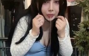 套路直播视频【绿子】萝莉主喂口水专场【完整版】