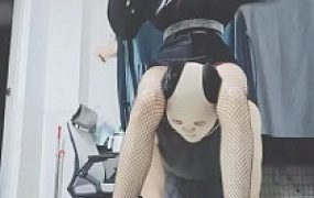 套路直播视频【美娜格格】长腿模特网袜高跟诱惑贱男