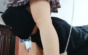 【申小悦】老爹鞋白棉袜-转胯骑马爬行/闻原味袜/耳光抽