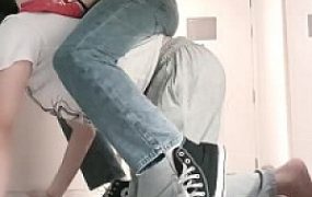 【米小唐】高帮帆布鞋御姐-踩头/掐播窒息/捆绑