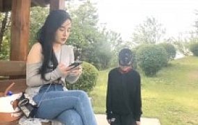 【安晴】公园戏耍家奴-多次被路人围观