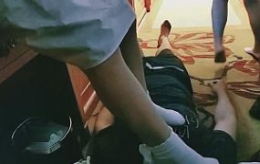 【武汉小主】情侣奴-奴下奴-胯下乳/全体重踩/闻船袜/坐脸