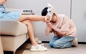 【萌宝儿】跪舔拖鞋原味白短袜/裸足深喉