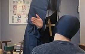 【狗哥】恐怖主题-cos修女-皮鞋白袜虐 bf46858