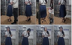 【皖北原创】新人超美模特小雪日式五花、黑裙小碎花、高跟脚镣捆绑展示