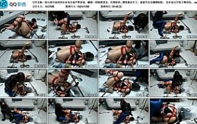 新人欣月油亮肉丝全包头套严密封堵，蜷缩一团极限固定