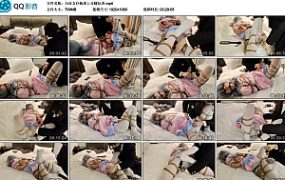 白丝女仆装床上分腿玩弄