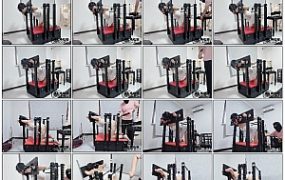 【缚心室】清纯女大学生的拘束架体验，郊狼+电击棒，炮击猛烈输出，想躲又躲不掉，最…