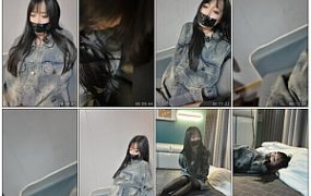 【Chrisgag】欲求不满的黑丝妹妹又让把她捆起来 胶带捆绑封嘴手动墙糕