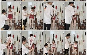 【皖北原创】新人小倩再出境！凳子捆绑、电击、震动、高跟、油亮白丝，束缚挣扎！