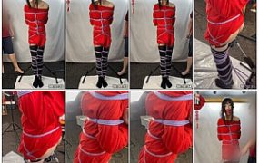 【夜之城】约尔太太直立紧缚炮机调教，一直gc前面潮喷水