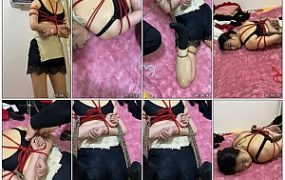 【皖北原创】新人大奶凡凡、日式驷马、捆绑、蕾丝短裤、肉丝旗袍、挣扎翻身