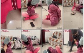 【媚娘原创】虐到失禁 细绳直臂座缚，塑料袋套头是什么体验