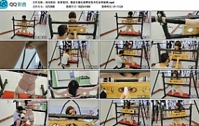 【浅浅原创】拘束架11，塞进木枷孔被鳄鱼乳夹拉扯铁链锁