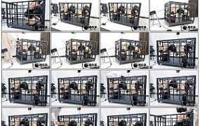 【缚心室】175长腿女神的兔笼体验，K9套装扔笼子里，炮机+AV棒各种折磨，完全没有活…