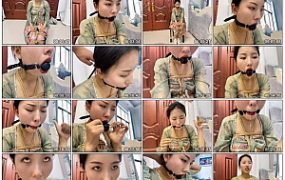 【王宇服饰】绿衣汉服慧慧与深喉y具口球的较量