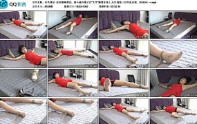 灰鸟原创 定拍琳琳遭劫，被小偷用绳子以“大字”捆绑在床上,无可逃脱（红色连衣裙，肉丝袜）